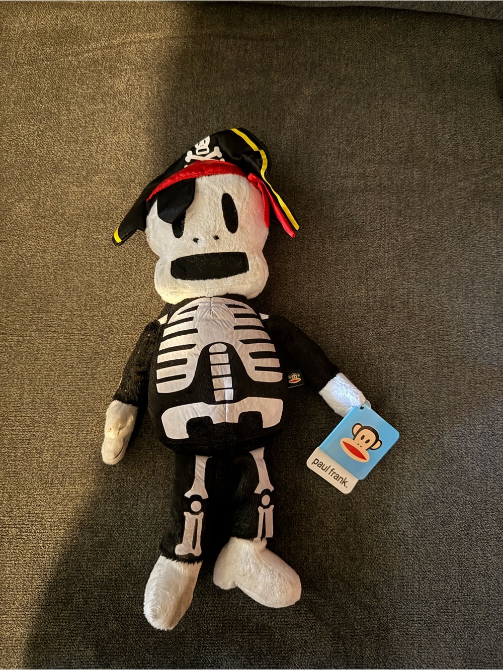 Paul Frank Black & White Skeleton Pirate Plush Toy